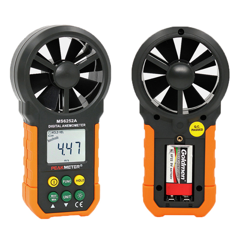 MS6252A/MS6252B industrial LCD Digital Anemometer thermometer anemometro Wind Speed Air Velocity humidity measuring with usb ► Photo 1/6
