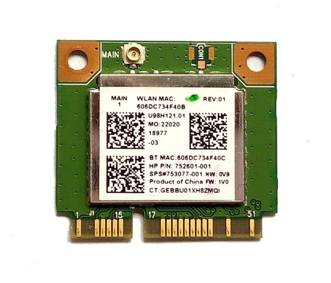 SSEA Wholesale New Wifi Bluetooth 4.0 Half MINI PCI-E Card For Realtek RTL8723BE SPS 753077-001 for Hp 470 455 450 445 440 G2 ► Photo 1/2