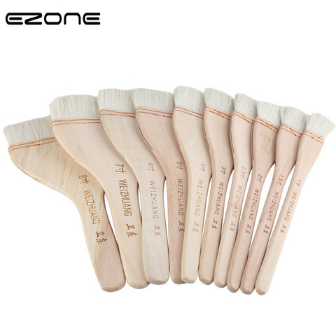 EZONE 1PC Paint Brush Wool Hair Wooden Handel Differemt Size Brushes For Watercolor Oil Gouache Acrylic Painting Kids Art Supply ► Photo 1/5