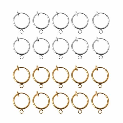 10Pcs DIY Clip On Earring Converters Non-pierced Ear Round Hoops Jewelry Finding ► Photo 1/6