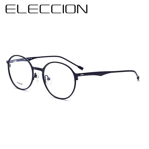 ELECCION Ultralight Alloy Glasses Frame Men Women Vintage Round Myopia Optical Frames Prescription Eyeglasses Screwless Eyewear ► Photo 1/5