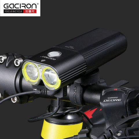 Gaciron V9D Bicycle Headlight Dual Chips Super Bright Bike L2 LED Lamp Front Lamp 1600Lumens Internal Battery USB Charge ► Photo 1/6
