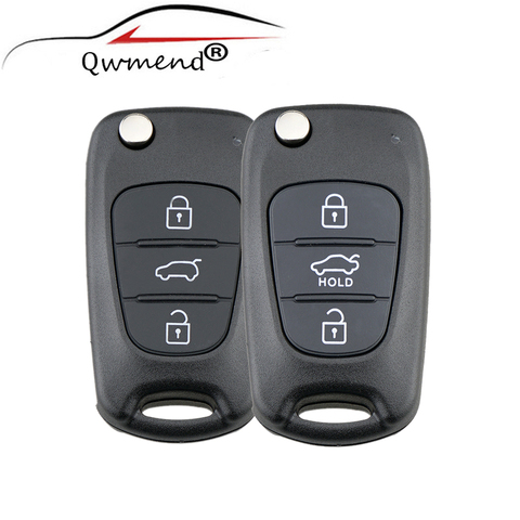 Replacement Remote Car Key Fob Case Cover Shell 3 Button Flip Folding Key Case for 2011 2012 2013 Kia K2 K5 Rio 3 Picanto Ceed Cerato Sportage for Hyundai 
