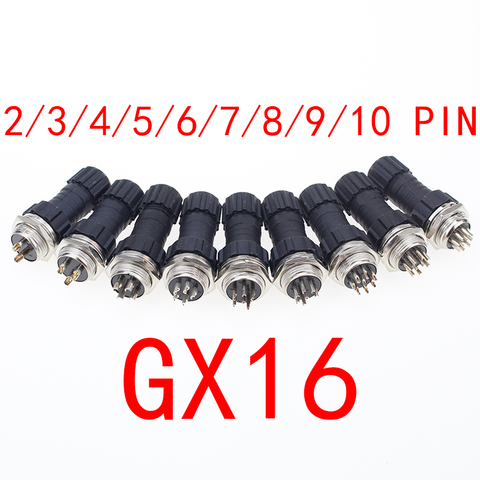 1set GX16 2/3/4/5/6/7/8/9/10 Pin aviation connector M16 waterproof male&female plug and socket IP65 ► Photo 1/5