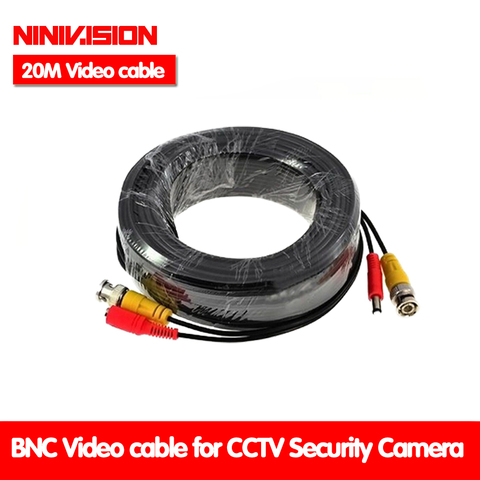 NINIVISION 65ft(20m) BNC Video Power Siamese Cable for Surveillance CCTV Camera Accessories DVR Kit ► Photo 1/5