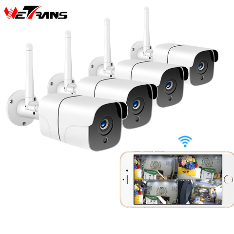 Wetrans Wireless Security Camera System 1080P IP Camera Wifi SD Card Outdoor 4CH Audio CCTV System Video Surveillance Kit Camara ► Photo 1/6