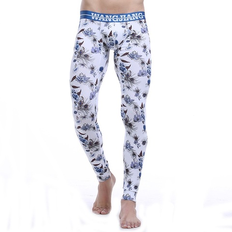 Winter Men Thermal Underwear Cotton Long John Tight Pants