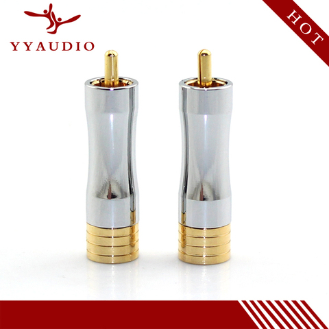 YYAUDIO Free shipping 8mm  lockable Plug Cable Connector RCA male adapter 4pieces ► Photo 1/4