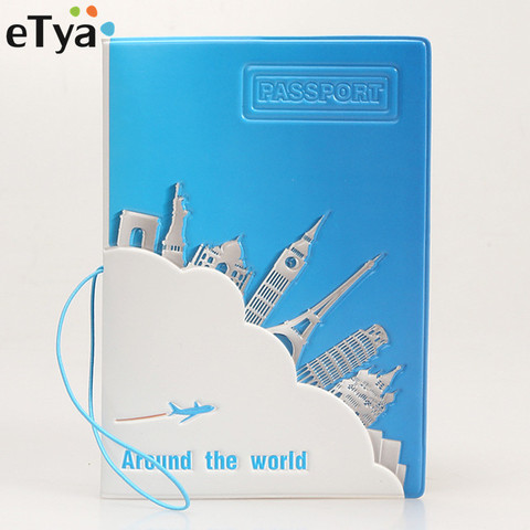 eTya Fashion Travel Passport Covers PVC Leather Women Men Passport Credit  Holder Bag Case Wallet Purse Student Kids Gift ► Photo 1/5
