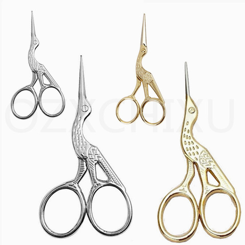 Gold & Silver Vintage Heron Shaped Cross-stitch Dressmaking Tailor's Scissors DIY  for Fabric Sewing Accessories Tools  AA7488 ► Photo 1/5