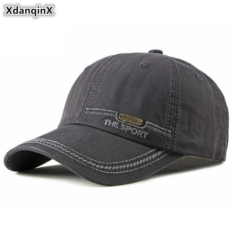 XdanqinX Men's Cotton Baseball Caps NEW Letter Embroidery Fashion Hat Snapback Cap Adjustable Size Women's Ponytail Tongue Cap ► Photo 1/6
