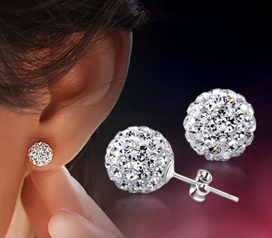 Lose money promotion wholesale 925 sterling silver silver zircon crystal ladies`wedding earrings ► Photo 1/1