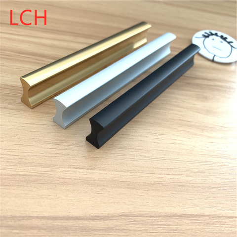 LCH Gold Black Color Aluminium Alloy Flush Pull Drawer Handle Cabinet Handle Drawer Pull Door Knobs 32 64 96 128 256mm ► Photo 1/6
