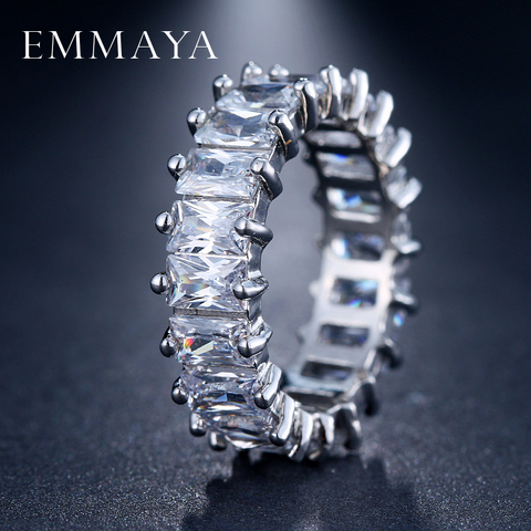 EMMAYA Silver Color Unique Design CZ Ring Paved Austrian Zircon Fashion Women Ring Jewelry ► Photo 1/6