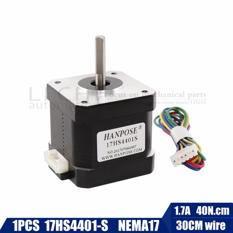 Free shipping 1PCS Nema17 Stepper Motor 42 motor Nema17 motor 40N.CM 1.7A 17HS4401S  motor 4-lead  for 3D printer ► Photo 1/6