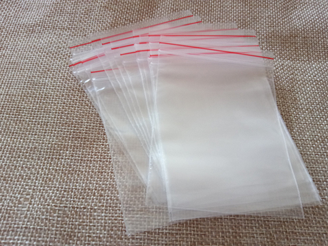 100pcs Jewelry Ziplock Zip Zipped Lock Reclosable Plastic Poly Clear Storage Bags Thickness 0.08mm ► Photo 1/6