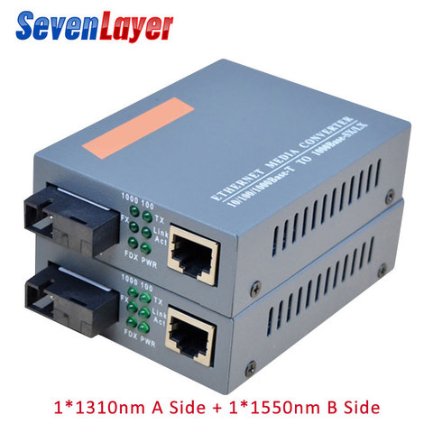 Gigabit Fiber Optical Media Converter 10/100/1000Mbps Single Mode Single Fiber SC Port External Power Supply ► Photo 1/6