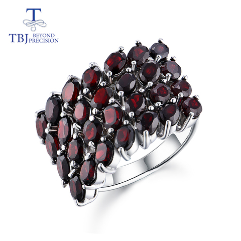 TBJ,new style natural gemstone black garnet rings 925 sterling silver fine jewelry for woman anniversary & birthday nice gift ► Photo 1/6