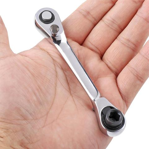 Mini 1/4 inch Double Ended Quick Socket Ratchet Wrench Rod Screwdriver Bit Tool Contain 1 x Ratchet Handle Wrench ► Photo 1/6