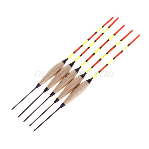 5 Pcs/Set Fishing Float Fluorescent Tail Luminous Stick Floating Buoy Tackle Barr Wood Wooden Sticks Accessories Ice Fishing ► Photo 1/6