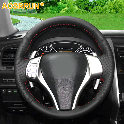 AOSRRUN Car accessories Genuine leather Car Steering wheels cover For Nissan Teana Altima 2013-2016 X-Trail QASHQAI Rogue Sentra ► Photo 1/3