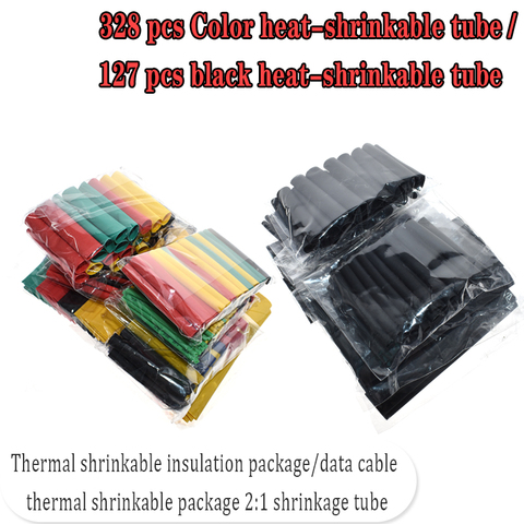 127Pcs / 328Pcs Car Electrical Cable Tube kits Heat Shrink Tube Tubing Wrap Sleeve Assorted 8 Sizes Mixed Color ► Photo 1/6