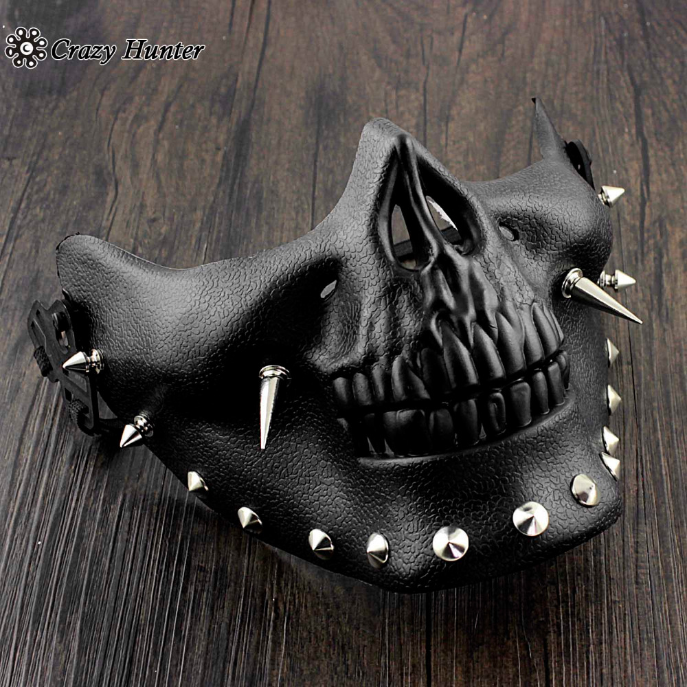 Men's Steampunk Spike Masquerade Mask Custome Cosplay Rivet Cyber Masks Punk  Accessories