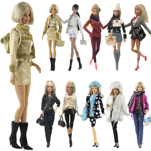 NK One Set Doll Dress Fashion Uniforms Cool Winter Clothing Super Model Coat For Barbie Doll Accessories Girl Gift Toys  A1 JJ ► Photo 1/5