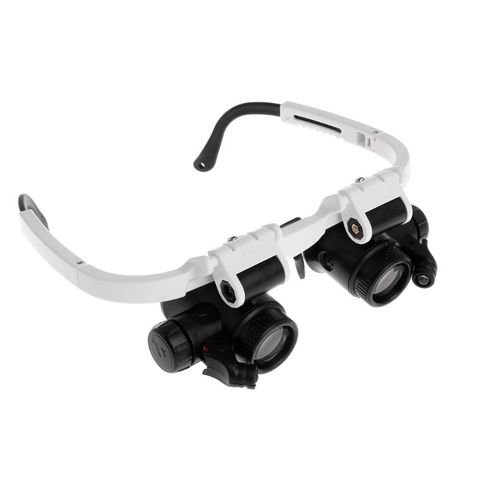 Headband Magnifier with LED Light Head Mounted Magnifying Glasses 8X 15X 23X ► Photo 1/6