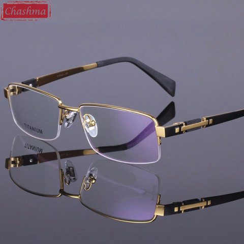Chashma Pure Titanium Eye Glasses Half Rim Gentlemen Prescription High Quality Optical Eyewear Frame ► Photo 1/6