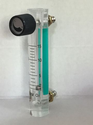 Acrylic Gas Air Oxygen Flow Meter Flowmeter Countor Indicator O2 With Valve brass Connector 0.1Mpa 1-15L/Min height 116mm ► Photo 1/1