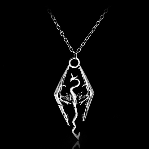 MQCHUN 2022 New Game Dragon The Elder Scrolls V Pendant Necklace Skyrim Choker Men Jewelry Necklace Chain -30 ► Photo 1/6