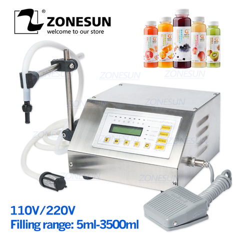 ZONESUN Numerical Control Perfume Juice Oil Filter Beverage Mineral Water Bottle Liquid Filling Machine Packing Machine ► Photo 1/6