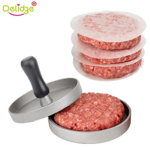 Delidge 1 Set Round Shape Hamburger Press Aluminum Alloy 11 cm Hamburger Meat Beef Grill Burger Press Patty Maker Mold ► Photo 1/6