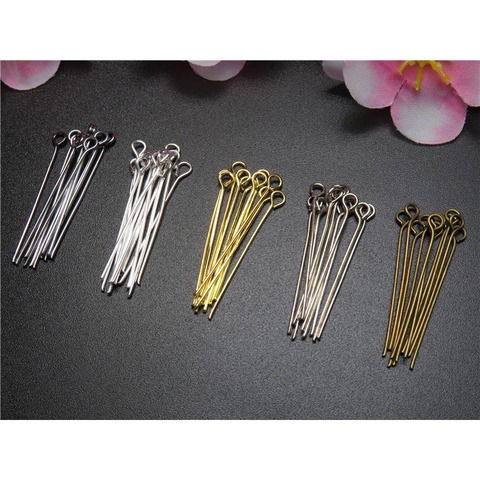 200pcs Gold Eye Head Pins 16 20 25 30 35 40 45 50 mm Metal Eye Pins Connector For Diy Earrings Jewelry Making Findings ► Photo 1/6