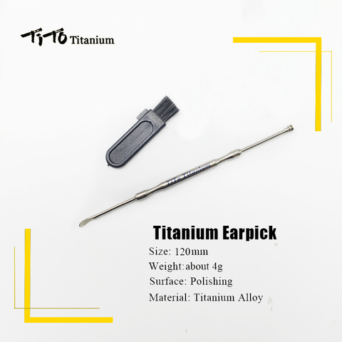 TiTo titanium double-end ear cleaning tools titanium dig earwax spoon fine polishing.Never rust no corrosion 120mm ► Photo 1/5