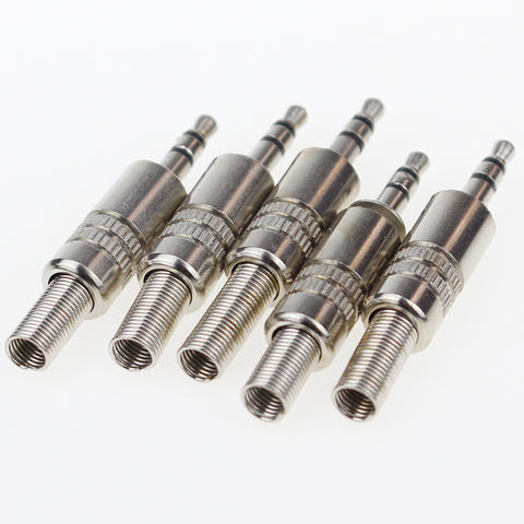 5 pcs 3.5mm 3-Pole Stereo Metal Plug Connector 3.5 Plug & Jack Adapter With Soldering Wire Terminals 3.5mm Stereo Plug ► Photo 1/4