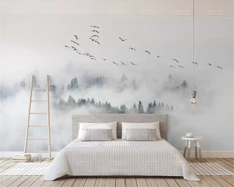beibehang Custom Wallpaper Photo wall mural wallpaper of Bird Pine Forest Clouds wall papel de parede 3d wallpaper papier peint ► Photo 1/6