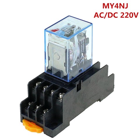 Time relay 220V / 240V AC Coil 4PDT Power Relay MY4NJ HH54P-L 14 Pin w PYF14A Socket Base ► Photo 1/6