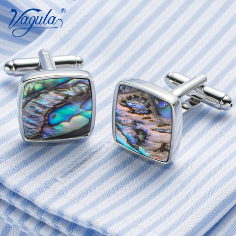VAGULA Classic Cufflinks Luxury gift Party Wedding Suit Shirt Buttons Natural Mother Pearl Abalone Cuff links 390 ► Photo 1/6