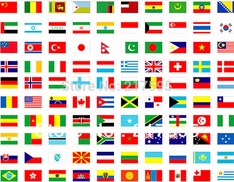 National flags Complete set of whole world 200 country or region flags 14*21 cm polyester material with plastic poles ► Photo 1/3