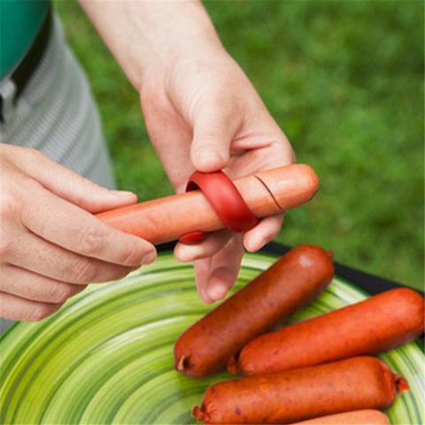 2 Pcs Kitchen BBQ tools Barbecue Hot Dog Slice Plastic PP Sausage knife Creative Cooking Tool Kitchen Slice Tool Supplies ► Photo 1/6