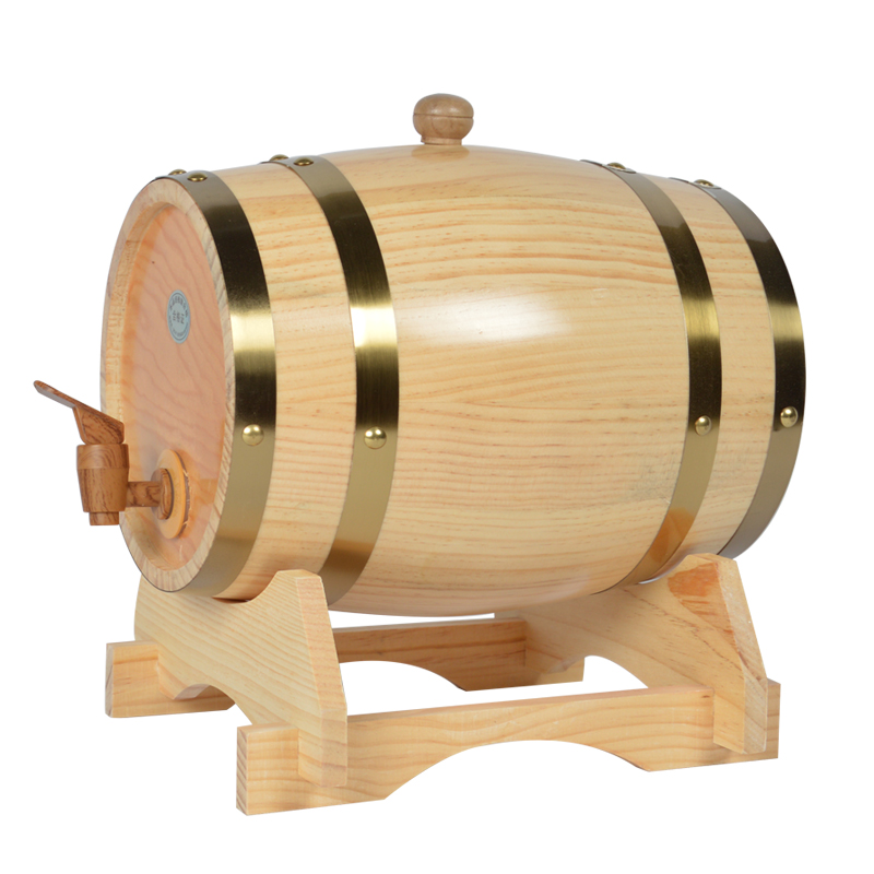 1.5L Household Mini Pine Wood Wine Barrel Keg Wooden Beer Brewing Equipment Home 