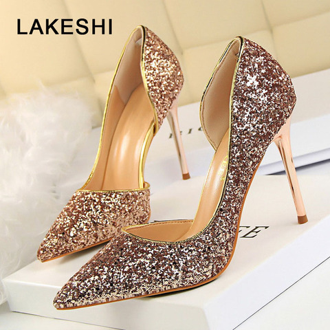 LAKESHI Women Pumps Extrem Sexy High Heels Women Shoes Thin Heels