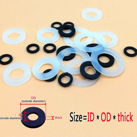 100pcs M2 M2.5 M3 M4 M5 M6 M8 M10 M12 White Black Plastic Nylon Flat Washer Plane Spacer Insulation Gasket Ring For Screw Bolt ► Photo 1/6