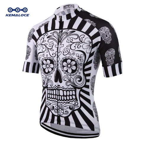 White Skull Sublimation Printing Cycling Jersey Best 2022 Pro Polyester Bike Wear Summer Men Quick Dry Cycling Top Bicycle Shirt ► Photo 1/6