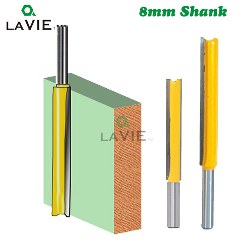 LA VIE 8mm Shank 50mm 77mm Long Straight Router Bit 1/2