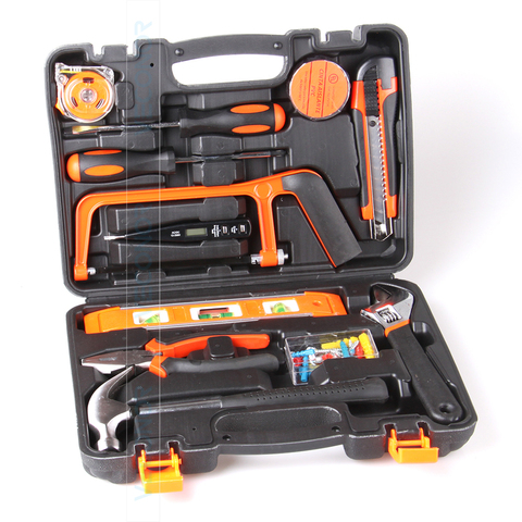 13pcs Hand Tool Set Kit Household Tool Kit Saw Screwdriver Hammer Tape Measure Wrench Plier ► Photo 1/6