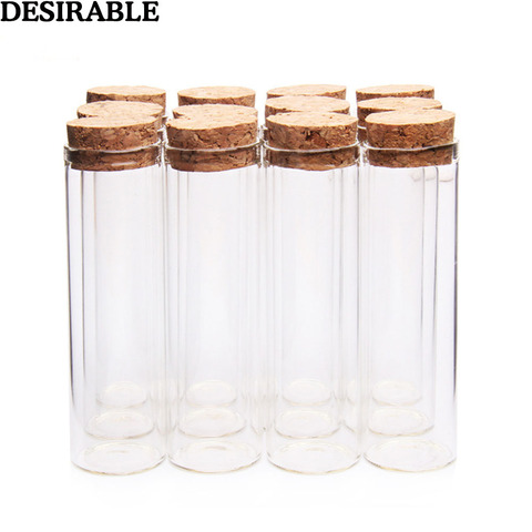 5pcs/set 50ml Clear Glass Bottles Vials Jars with Cork Stopper Sub-bottle Storage Jars test tube DIY Wedding Home Decor gifts ► Photo 1/6