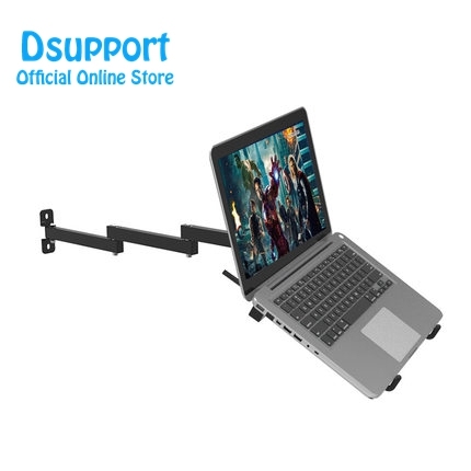 Foldable Wall Mount 17-27 inch Laptop Holder Two Arms Full Motion Laptop Cooler Retractable Notebook Hanger ► Photo 1/6